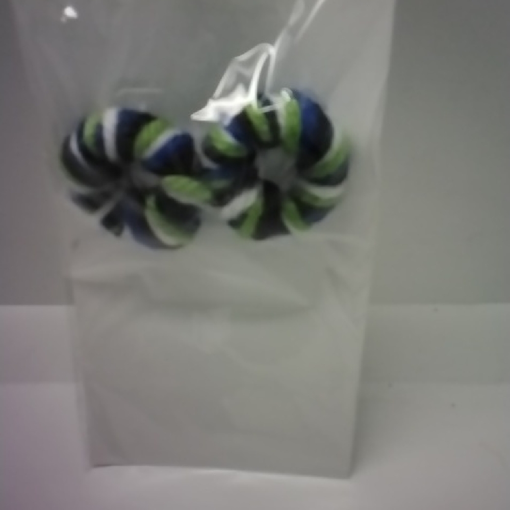 Lorena Espinoza Design Navy and Lime Earrings
